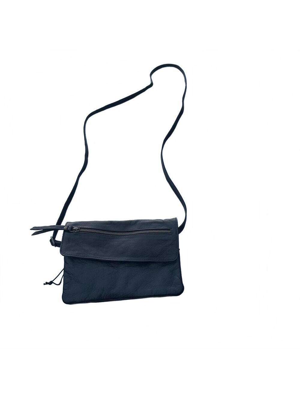 Day & Mood "Hazel" Leather Crossbody Bag Black